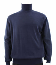 Calypso Navy Long Sleeve Turtle Neck Sweater - Classic Navy Elegance