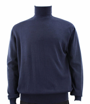 Calypso Navy Long Sleeve Turtle Neck Sweater - Classic Navy Elegance