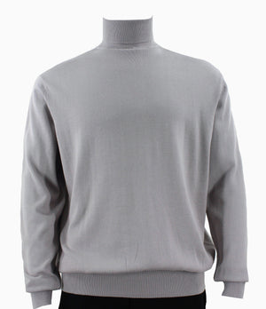 Calypso Silver Long Sleeve Turtle Neck Sweater - Sleek & Shimmering