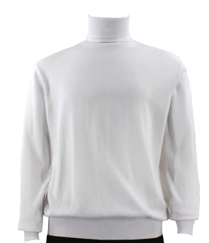 Calypso White Long Sleeve Turtle Neck Sweater - Crisp & Clean