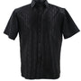 Tone Tribe Collection Tone on Tone Black Geometric Short Sleeve Shirt – Full Cut