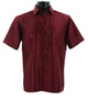 Tone Tribe Collection Tone on Tone Burgundy Geometric Short Sleeve Shirt – Full Cut