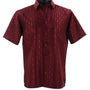 Tone Tribe Collection Tone on Tone Burgundy Geometric Short Sleeve Shirt – Full Cut