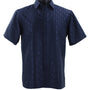 Tone Tribe Collection Tone on Tone Navy Geometric Short Sleeve Shirt – Full Cut