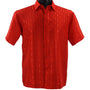 Tone Tribe Collection Tone on Tone Red Geometric Short Sleeve Shirt – Full Cut