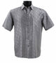 Tone Tribe Collection Tone on Tone Grey Geometric Short Sleeve Shirt – Full Cut