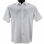 Sleek Hue Collection Tone on Tone White Geometric Short Sleeve Shirt - Full Cut