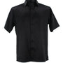 Sleek Hue Collection Tone on Tone Black Geometric Short Sleeve Shirt - Full Cut