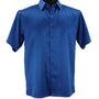 Sleek Hue Collection Tone on Tone Blue Geometric Short Sleeve Shirt - Full Cut