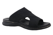 Monaco Collection: Men's Black Crossband Slide Sandal