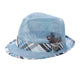 Montique Men's  Sinamay Straw Stingy Brim Fedora Hat H685 - Sky Blue