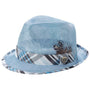 Montique Men's  Sinamay Straw Stingy Brim Fedora Hat H685 - Sky Blue