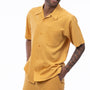 Classic Collection: Gold Walking Suit 2 Piece Solid Color Short Sleeve Set 696