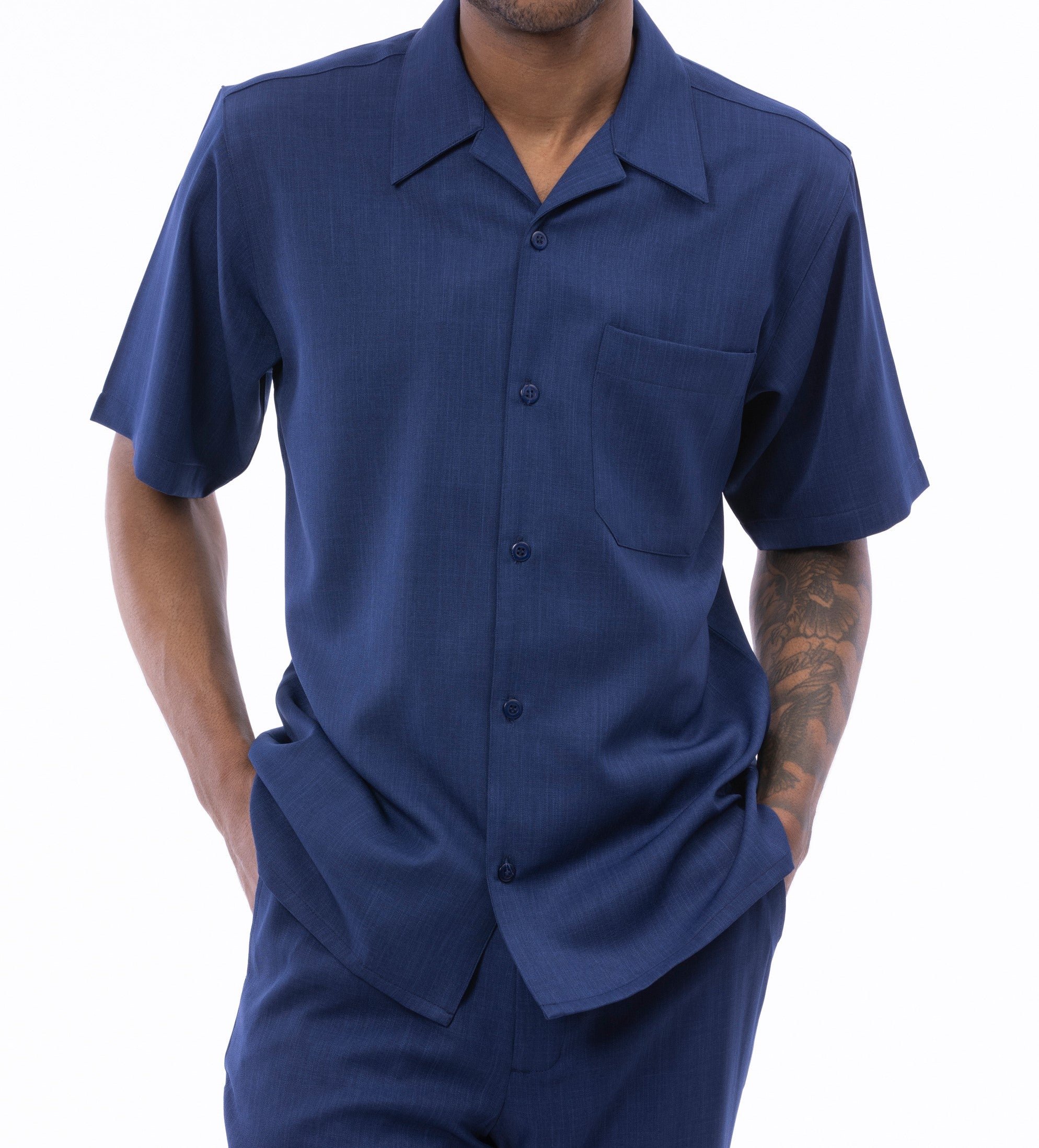 Navy Walking Suit Detail