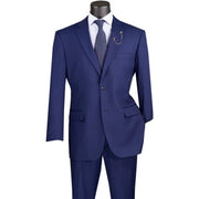 Marquis Collection: Partriot Blue 2 Piece Solid Color Single Breasted Regular Fit Suit