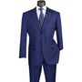 Marquis Collection: Partriot Blue 2 Piece Solid Color Single Breasted Regular Fit Suit