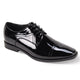 Decadawn Collection: Men's Black Patent Lace Up Cap Toe Shoes - Medium and Wide