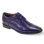 Decadawn Collection: Men's Purple Lace Up Cap Toe Shoes - Medium and Wide