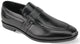 Aquila Collection: Classic Black Moc Toe Slip-On Dress Shoes - Medium and Wide