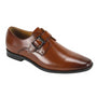 Gentlemen Classic Footwear Collection: Cognac Buckle Shoes - Medium and Wide