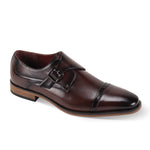 Regal Stride Brown Cap Toe Monk Strap Shoes – Genuine Leather