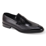 Kingsley Collection: Black Genuine Leather Upper Moc Toe Penny Loafer