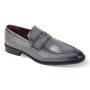 Kingsley Collection: Grey Genuine Leather Upper Moc Toe Penny Loafer