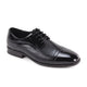 Black Cap Toe Leather Lace-Up Dress Shoes