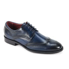 navy wingtip leather dress shoes for men