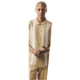 Palm Paradise Collection: Men's Khaki Casual Knit Shirt and Long Pants Set