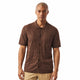 Men’s Brown Textured Knit Button-Down Short Sleeve Shirt