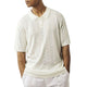 White See-Thru Fancy Woven Knit Polo Shirt by Stacy Adams