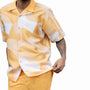 Montique Gold Abstract Design Walking Suit 2 Piece SHORTS SET 72204