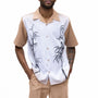 Montique Tan Tropical Print Short Sleeve Walking Suit 2 Piece SHORTS SET 72207