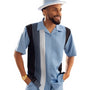 Montique 2 Piece SHORTS SET Vertical Stripes in Carolina Walking Suit 72322