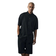 Breezy Collection: Men's Black Linen 2-Piece Short Pants Set