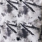 close up of black abstract splatter linen shirt pattern texture