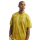 Men’s Mustard Yellow Tonal Geometric Short Sleeve Polo by Stacy Adams