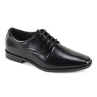 Men’s black plain-toe lace-up dress shoe, style 8000