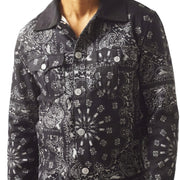 Men's Black Paisley Print Modern Cut Jacket
