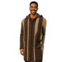 Frost Trails Collection: Hooded Wool Blend Jacket Sweater In Brown
