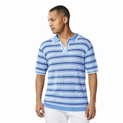 Men's Blue Striped Dyed Knit Pullover Shirt by Stacy Adams