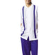 Vardos Collection: Men's Royal Blue & White 2-Piece Short Sleeve Set with Vertical Textured Stripes