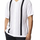 vertical textured stripe detail black walking suit shirt