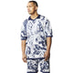 Viridion Collection: Stacy Adams Navy Abstract Knit Polo Shorts Set