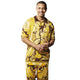 Viridion Collection: Stacy Adams Gold Abstract Knit Polo Shorts Set