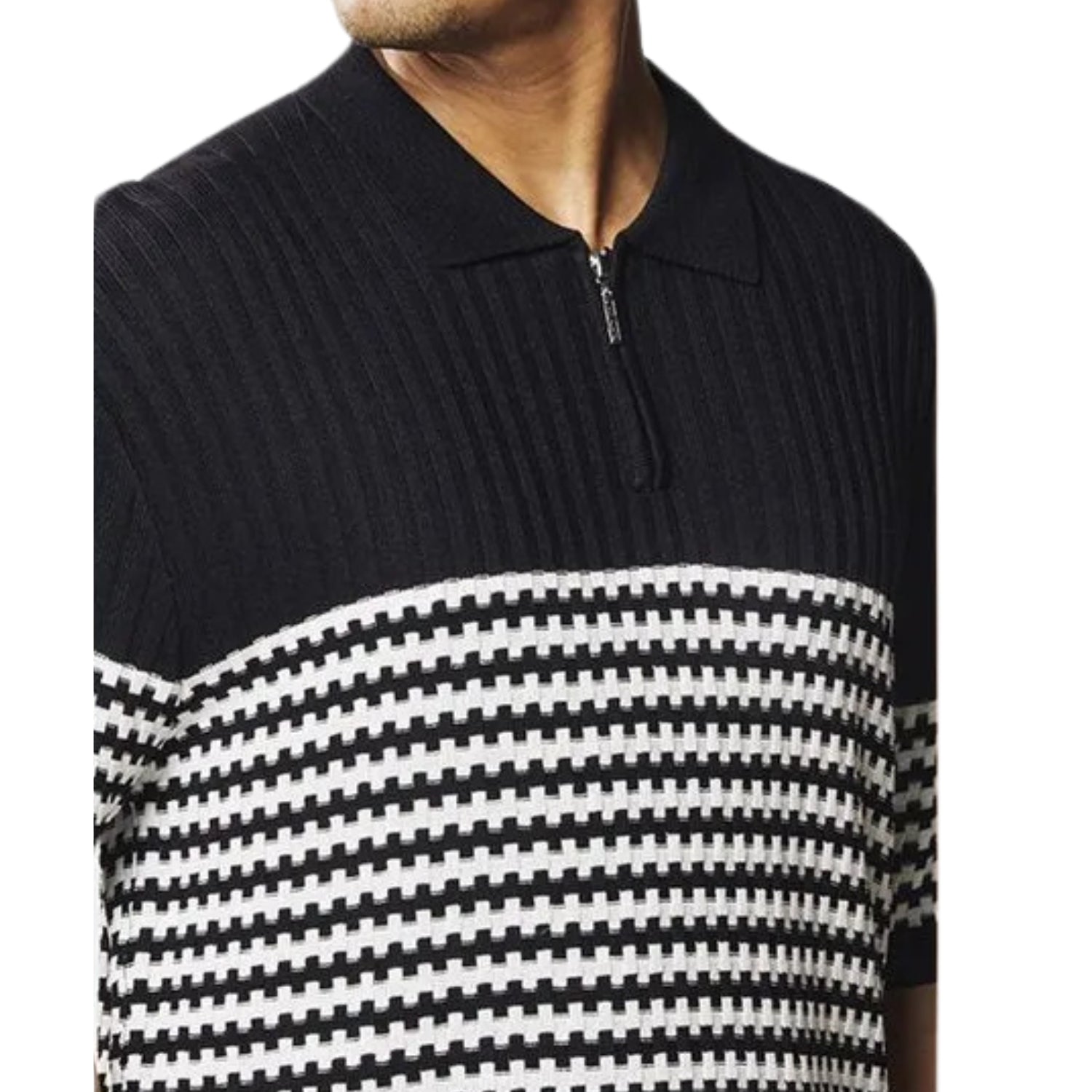 Lavender Textured Knit Zip Polo Shirt by Stacy Adams – Suits & More