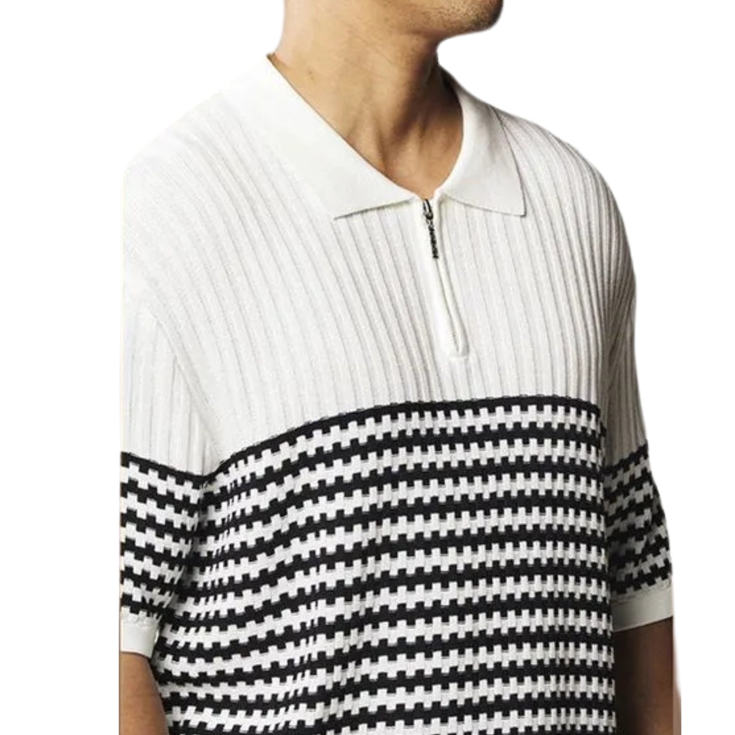Men's White Engineered Knit Polo by Stacy Adams – Suits & More