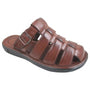 Men's Brown Strappy Casual Slip On Sandals