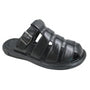 Men's Black Strappy Casual Slip On Sandals